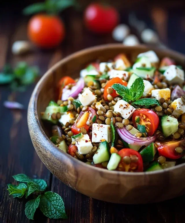 Linsensalat mit Feta