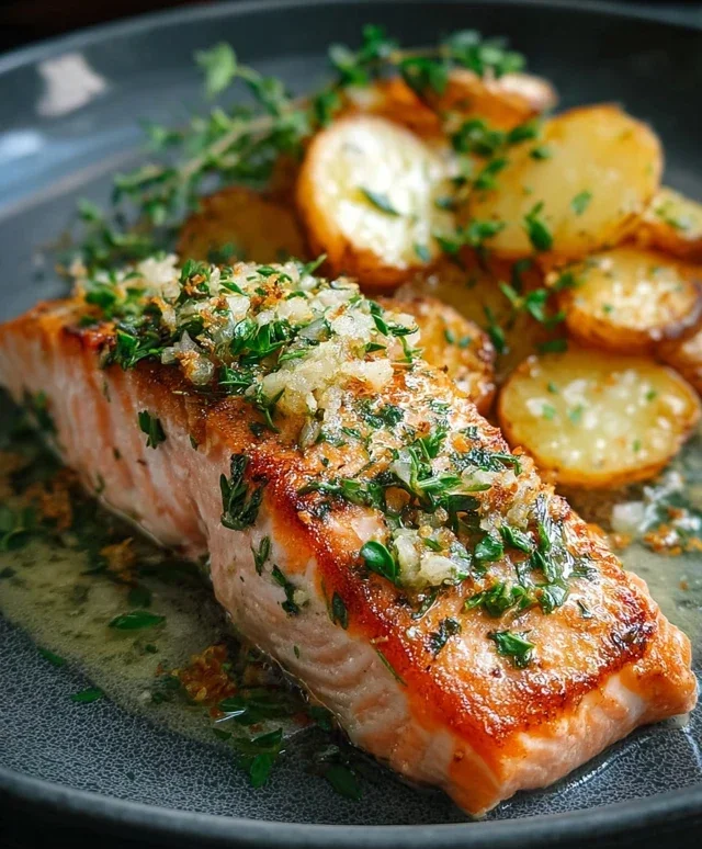 Lachs mit Knusperkartoffeln