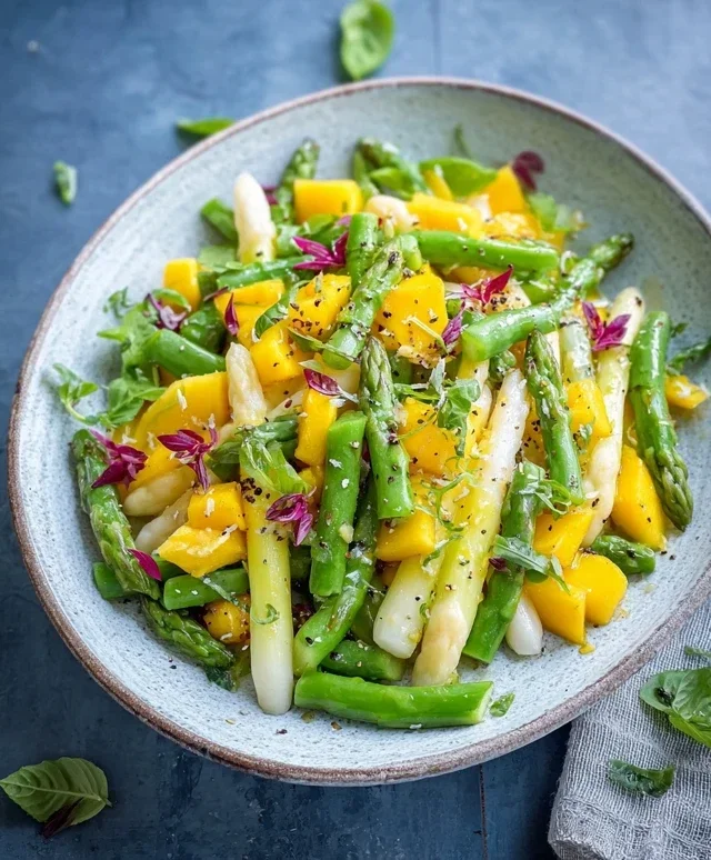 Spargelsalat mit Mango Rezept für frische Frühlingsküche