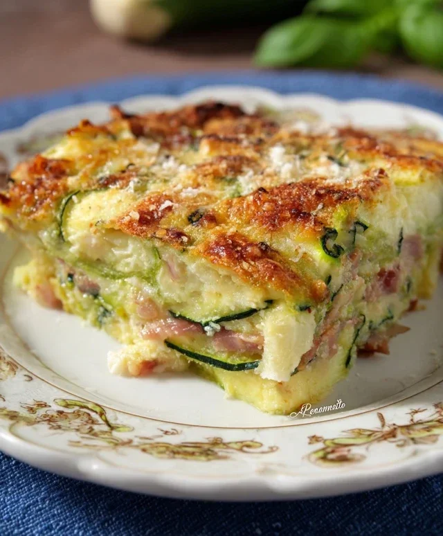 Sformato di zucchine con speck e robiola