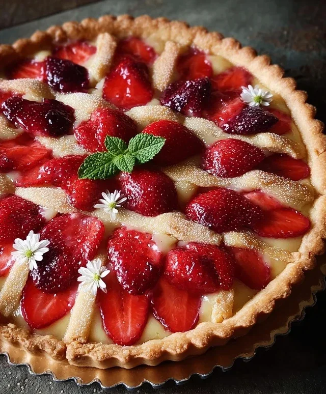 Crostata con fragole e more