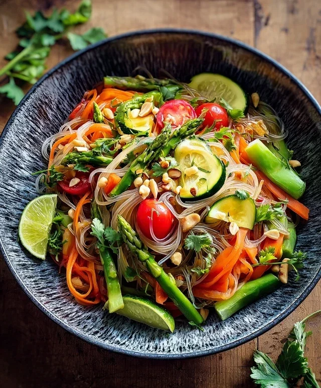 Glasnudelsalat mit frischem Gemuse