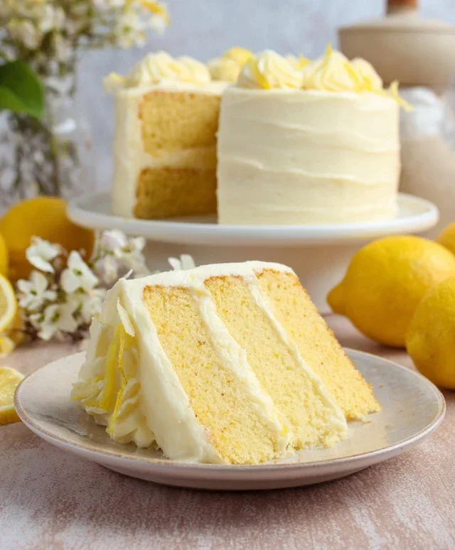 Lemon Velvet Cake + Lemon Cream Cheese Frosting