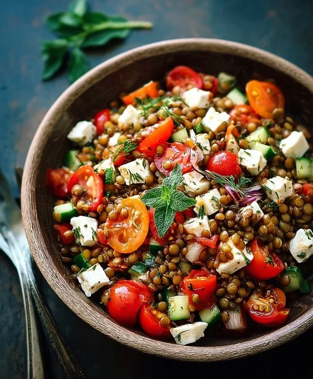 Linsensalat mit Feta