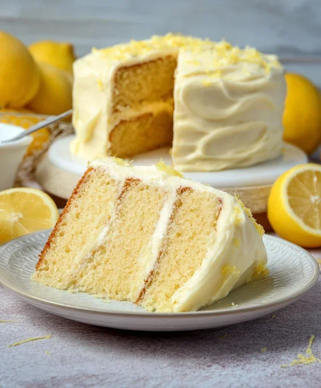 Lemon Velvet Cake + Lemon Cream Cheese Frosting