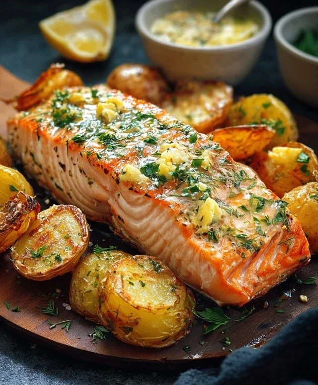Lachs mit Knusperkartoffeln
