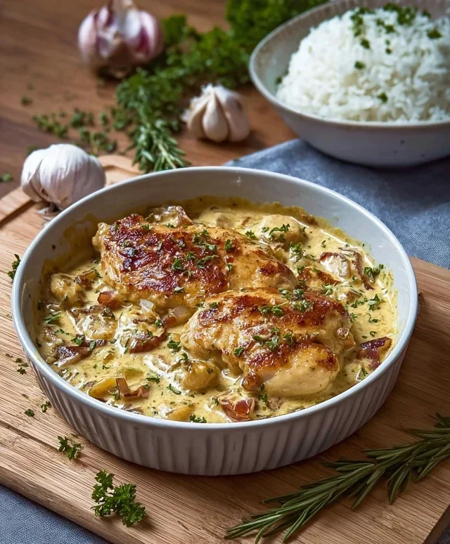 Herzhaft & Cremig – Zwiebel-Sahne-Hähnchen aus dem Ofen
