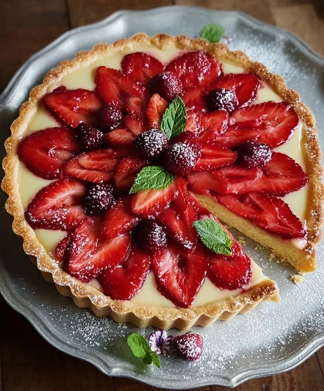 Crostata con fragole e more