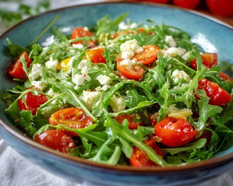 Rucola-Salat mit Feta und Tomaten