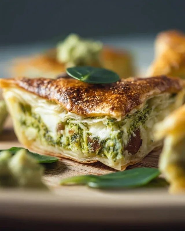 Blätterteigecken mit Bärlauch-Feta-Füllung