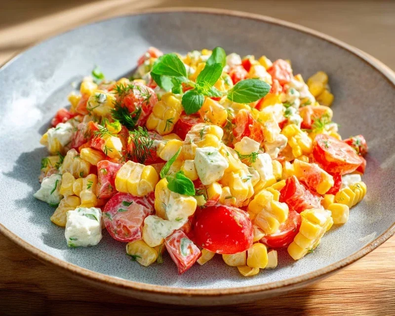 Paprika-Mais-Salat mit Feta & Joghurt