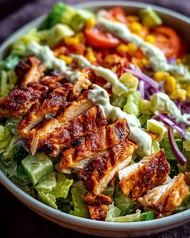 BBQ Hähnchen Geschnittene Salat