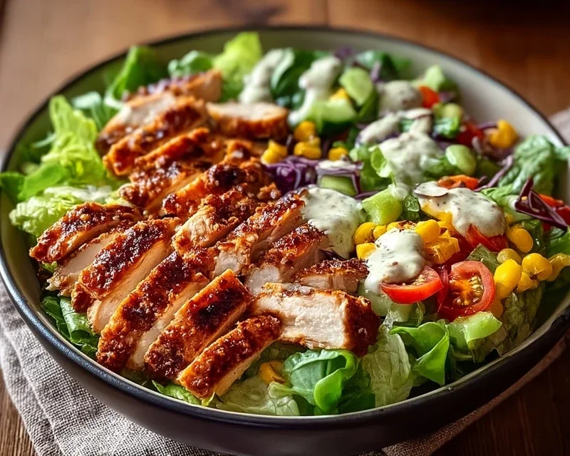 BBQ Hähnchen Geschnittene Salat
