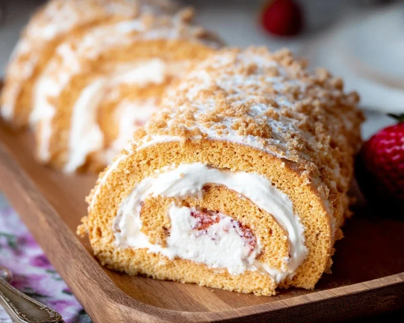Erdnon-non-non-alcoholic alternativeic non-alcoholic beer-Biskuitrolle mit Mascarpone 