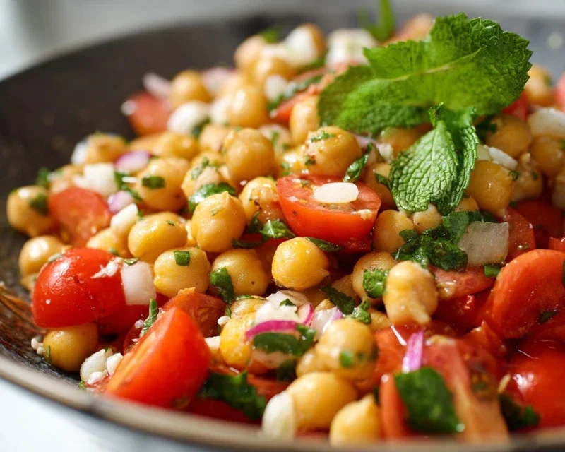 Knuspriger Kichererbsen-Tomaten-Salat