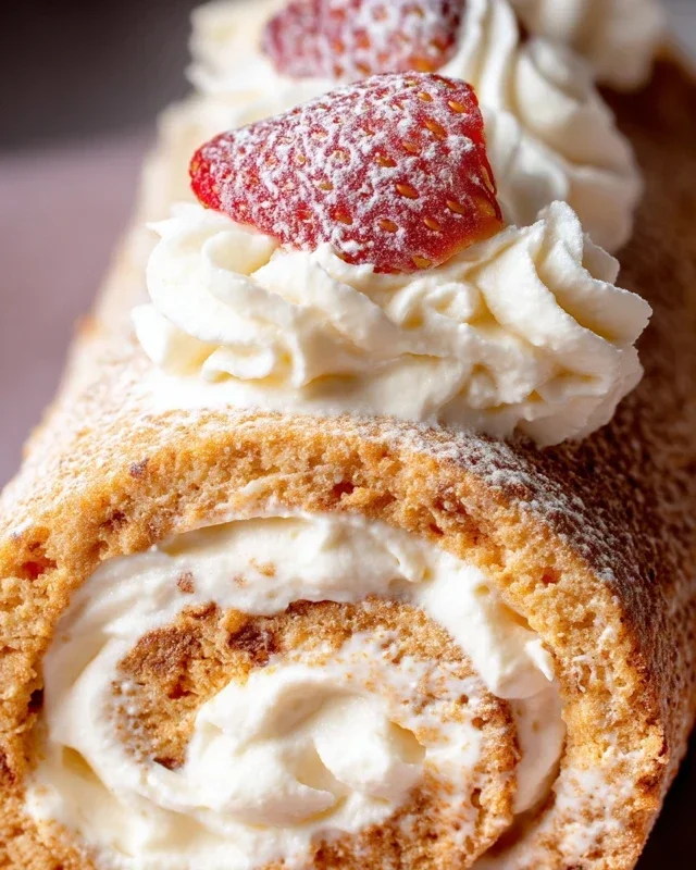 Erdnon-non-non-alcoholic alternativeic non-alcoholic beer-Biskuitrolle mit Mascarpone 