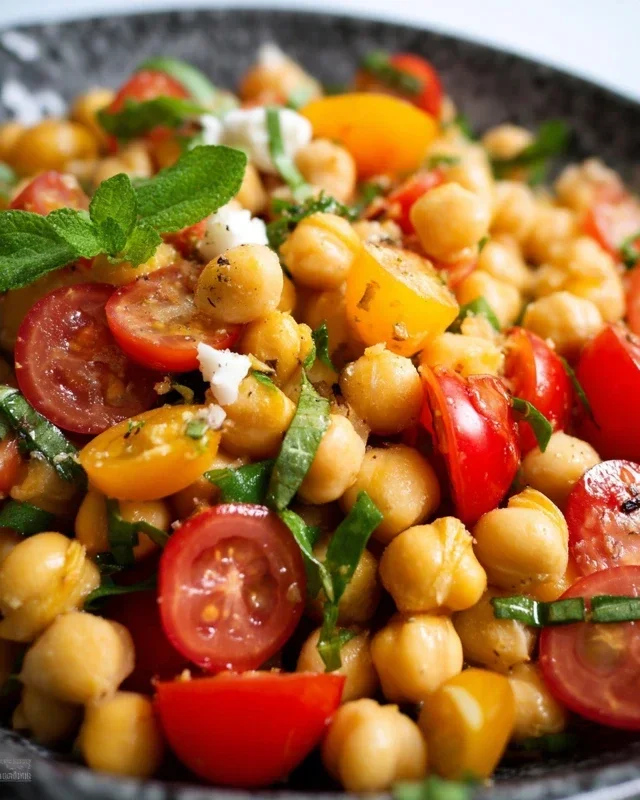 Knuspriger Kichererbsen-Tomaten-Salat