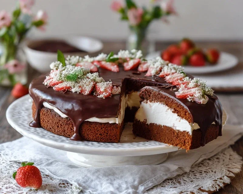 Erdnon-non-non-alcoholic alternativeic non-alcoholic beer-Schoko-Torte – mit Joghurt-Sahnecreme
