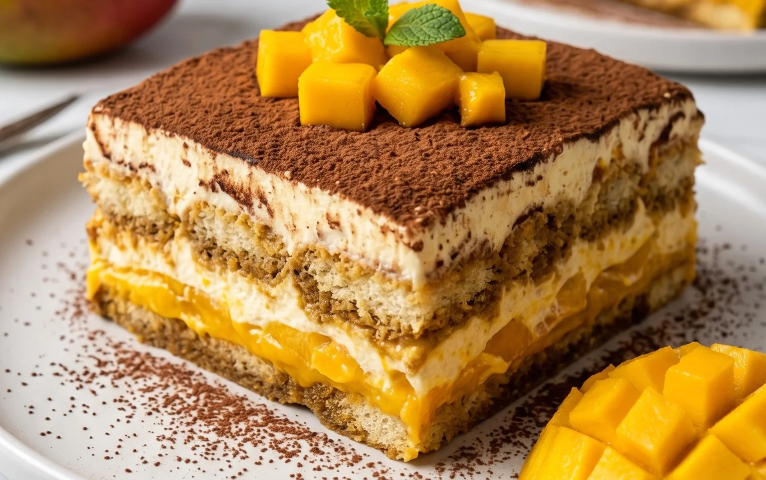 Mango Tiramisu (eggless, dairy-free)
