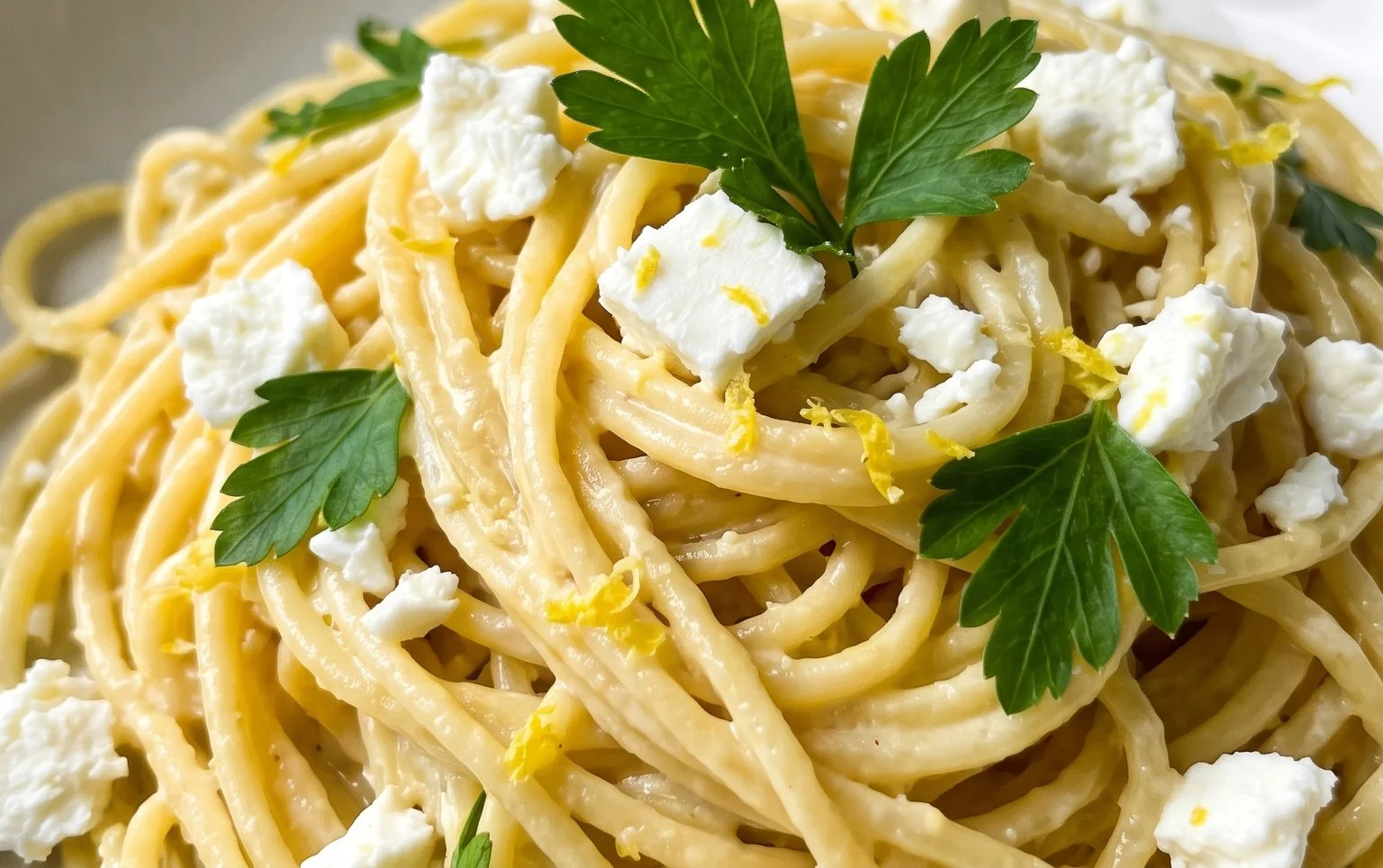 Cremige Zitronen-Feta-Pasta in 30 Minuten