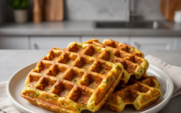Zucchiniwaffeln mit Cheddar