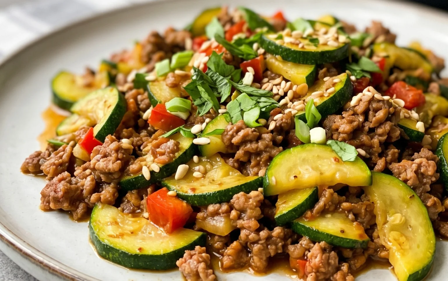 Schnelle Zucchini Hackfleisch Pfanne