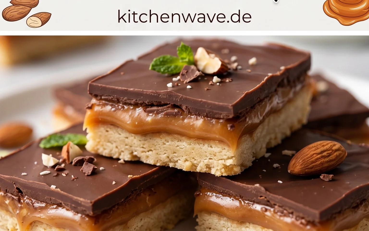 Healthy Twix Bars (Gluten-free) Homemade Recipe
