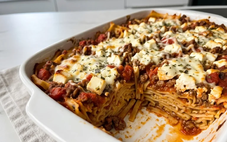 Griechischer Nudel-Auflauf mit Feta und Hackfleisch