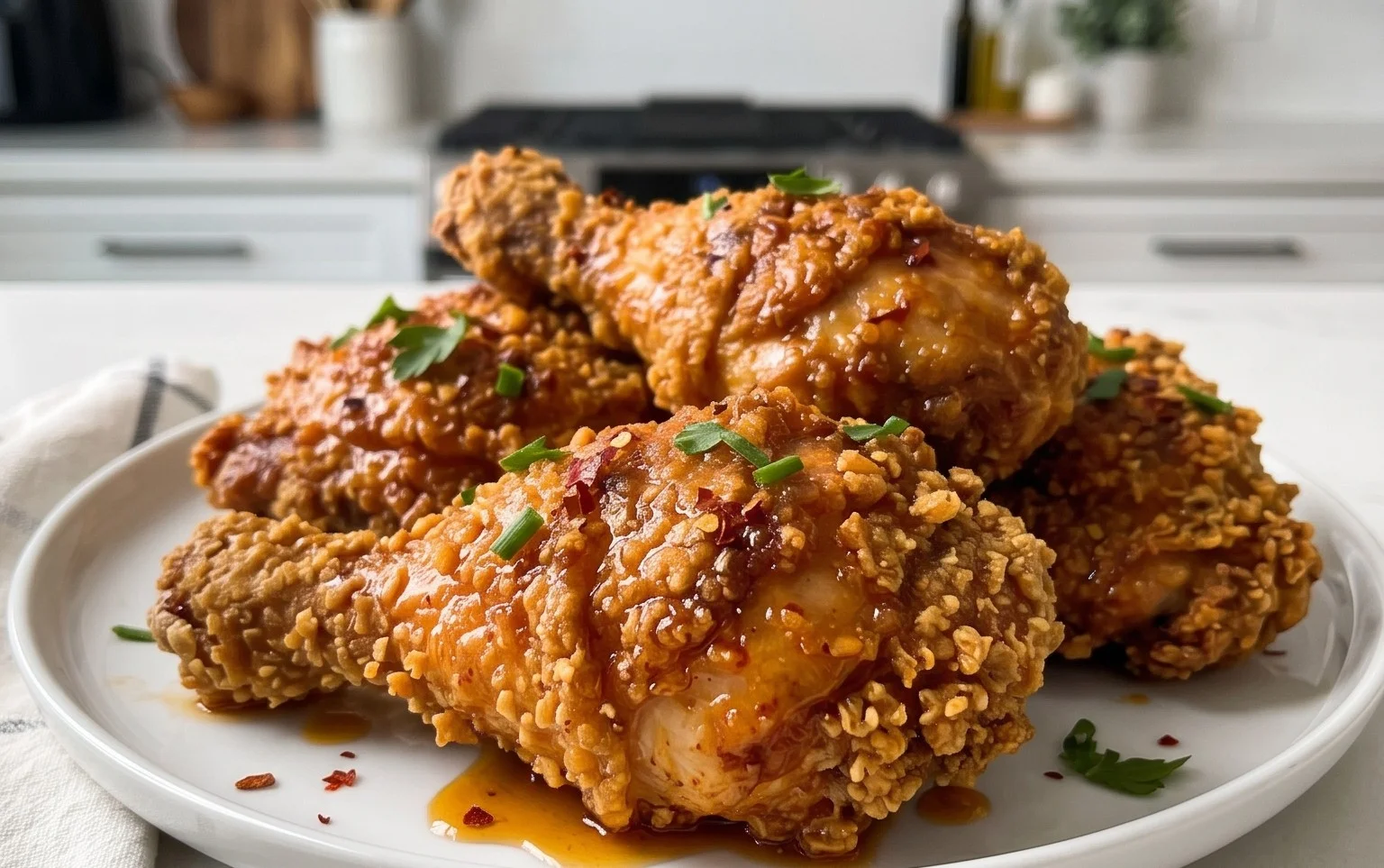 Baked Crunchy Hot Honey Chicken