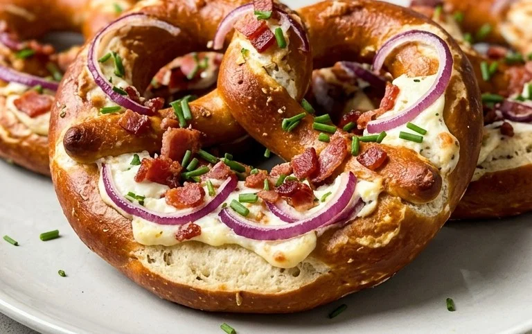 Flammkuchen Brezeln – Partysnack zum Vorbereiten