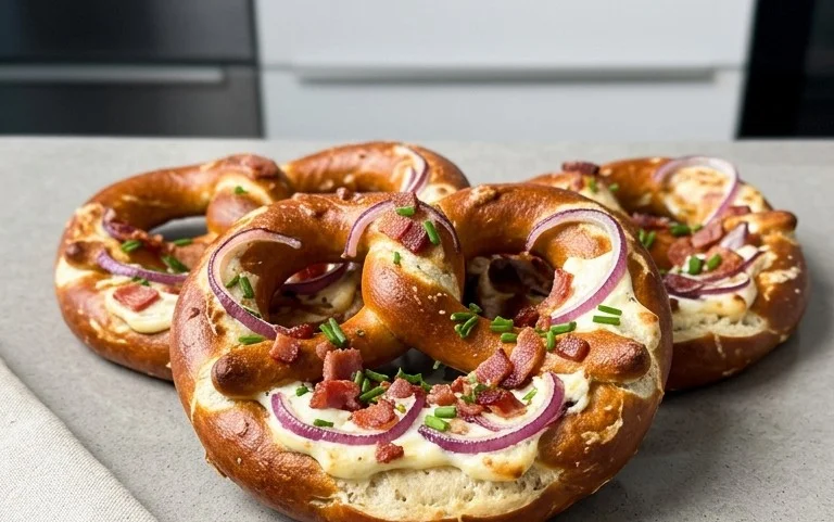 Flammkuchen Brezeln – Partysnack zum Vorbereiten