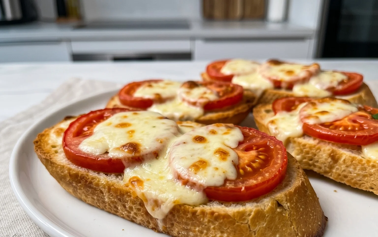 Baguettscheiben mit Tomaten & Mozzarella überbacken von Luda4ka