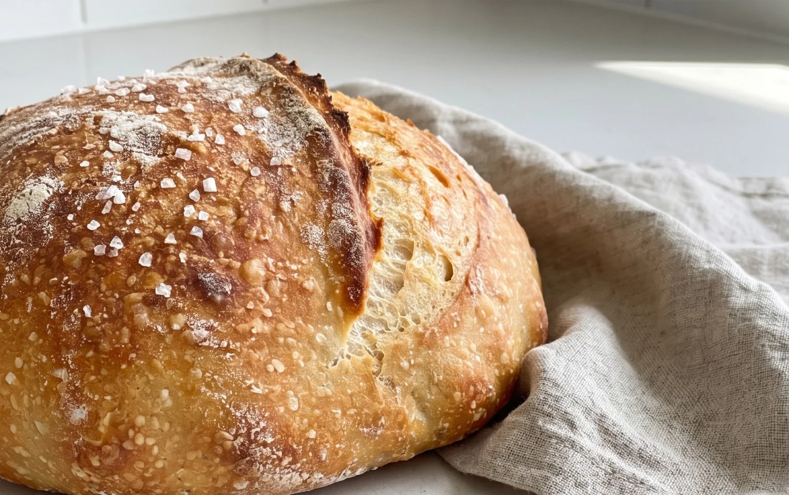 No Knead Salt Bread