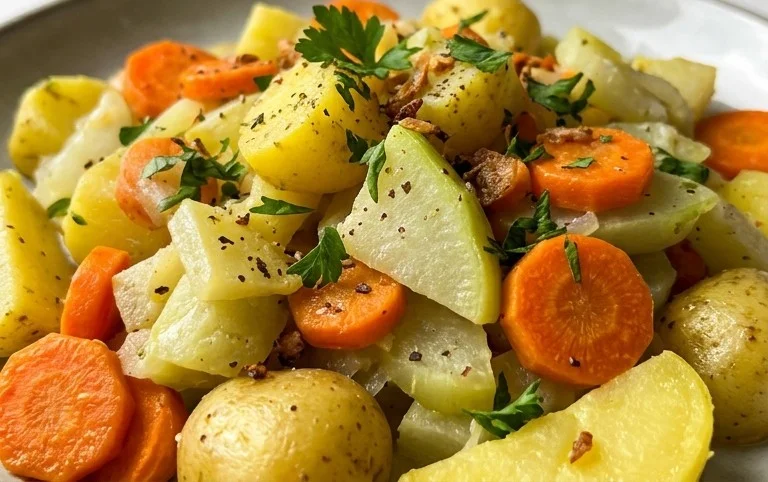 Kohlrabigemüse mit Kartoffeln und Möhren