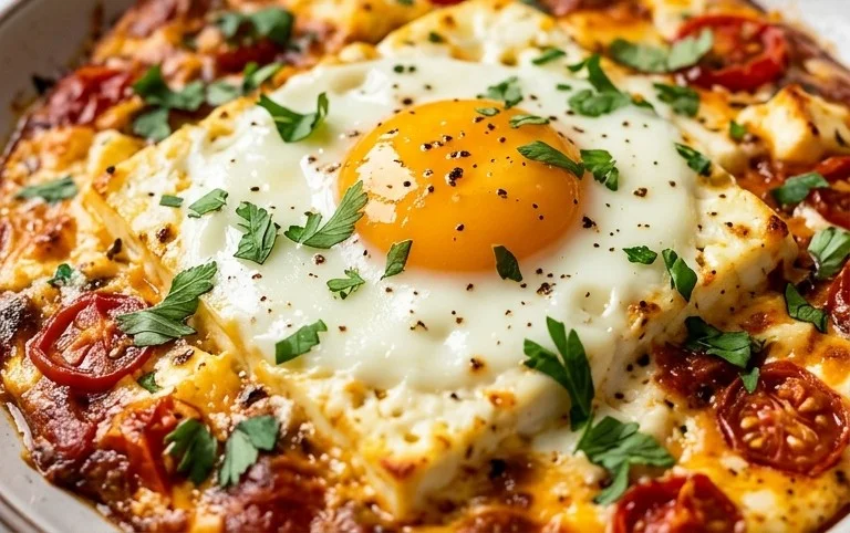 Baked Feta Eggs