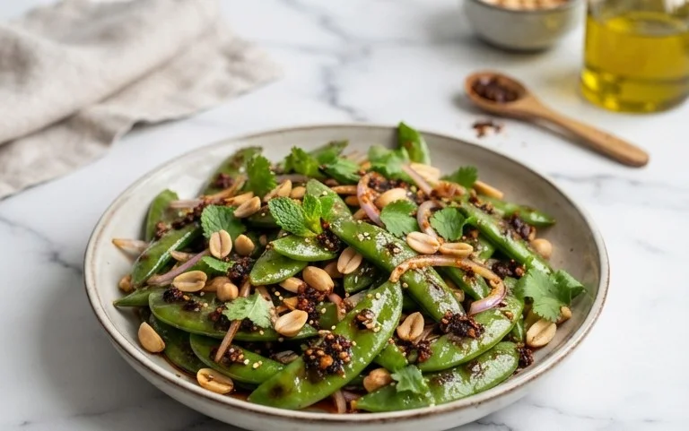 Chili Crisp Snap Pea Salad