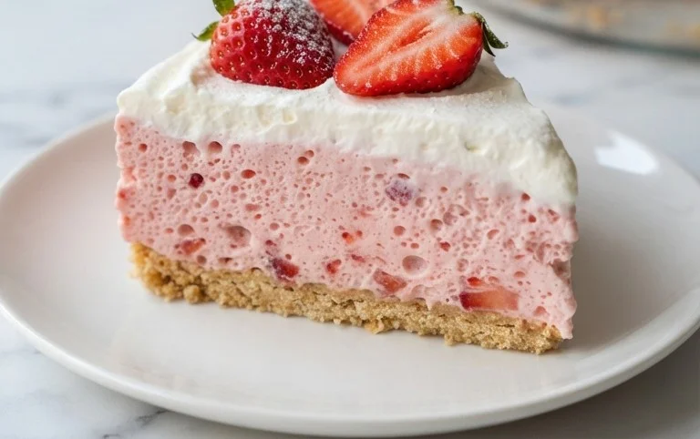 3 Ingredient No Bake Strawberry Cloud Cake