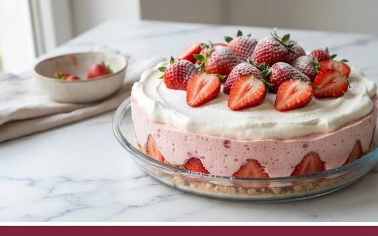 3 Ingredient No Bake Strawberry Cloud Cake