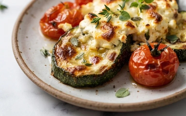 Courgettes feta au four
