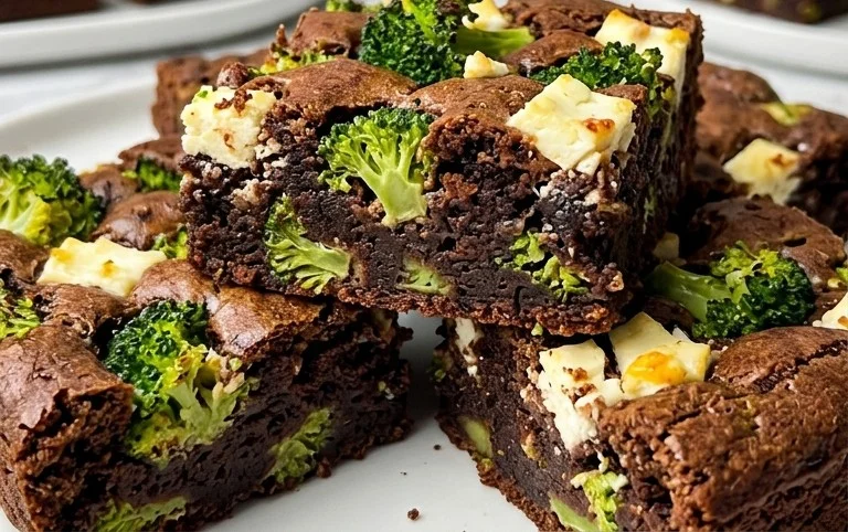 Broccoli and Feta Brownies
