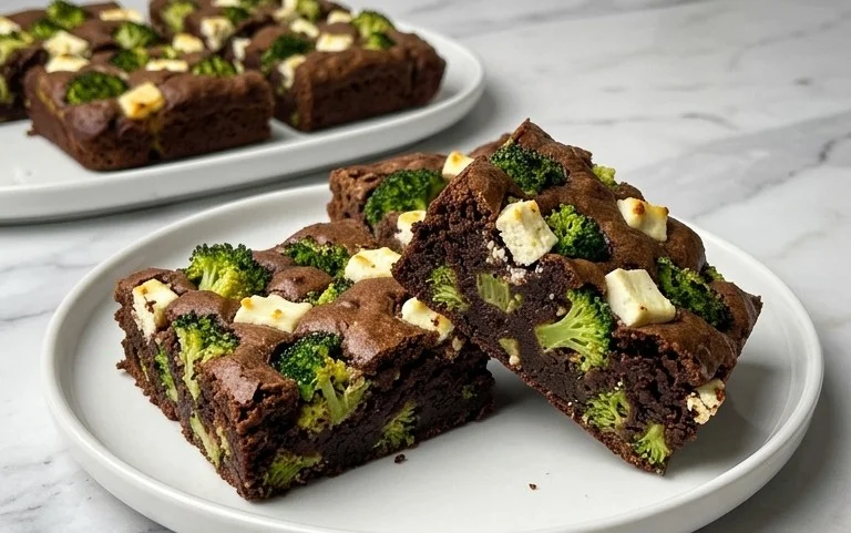 Broccoli and Feta Brownies
