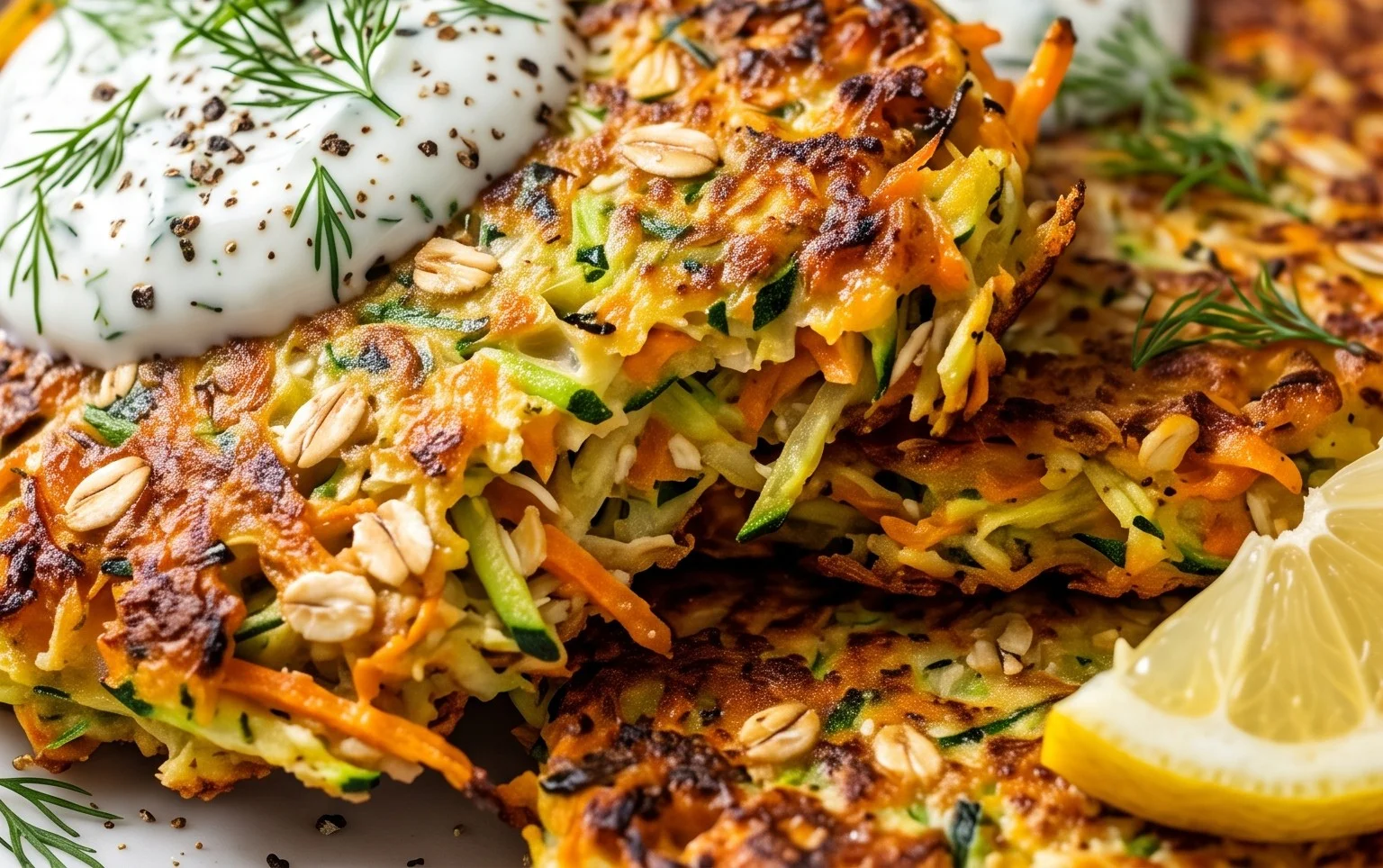 Zucchinipuffer mit Haferflocken und Möhren