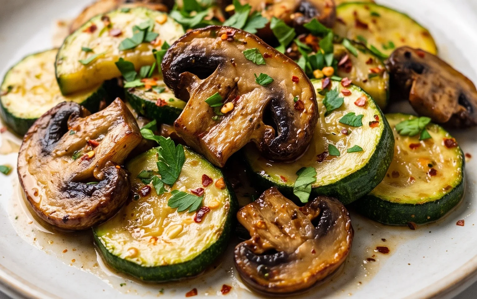 Skillet Zucchini and Mushrooms