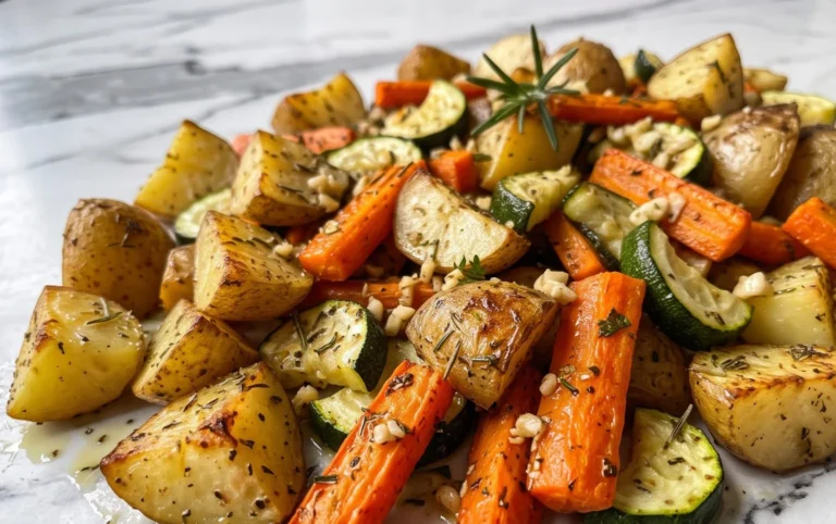 Garlic Herb Roasted Potatoes Carrots and Zucchini