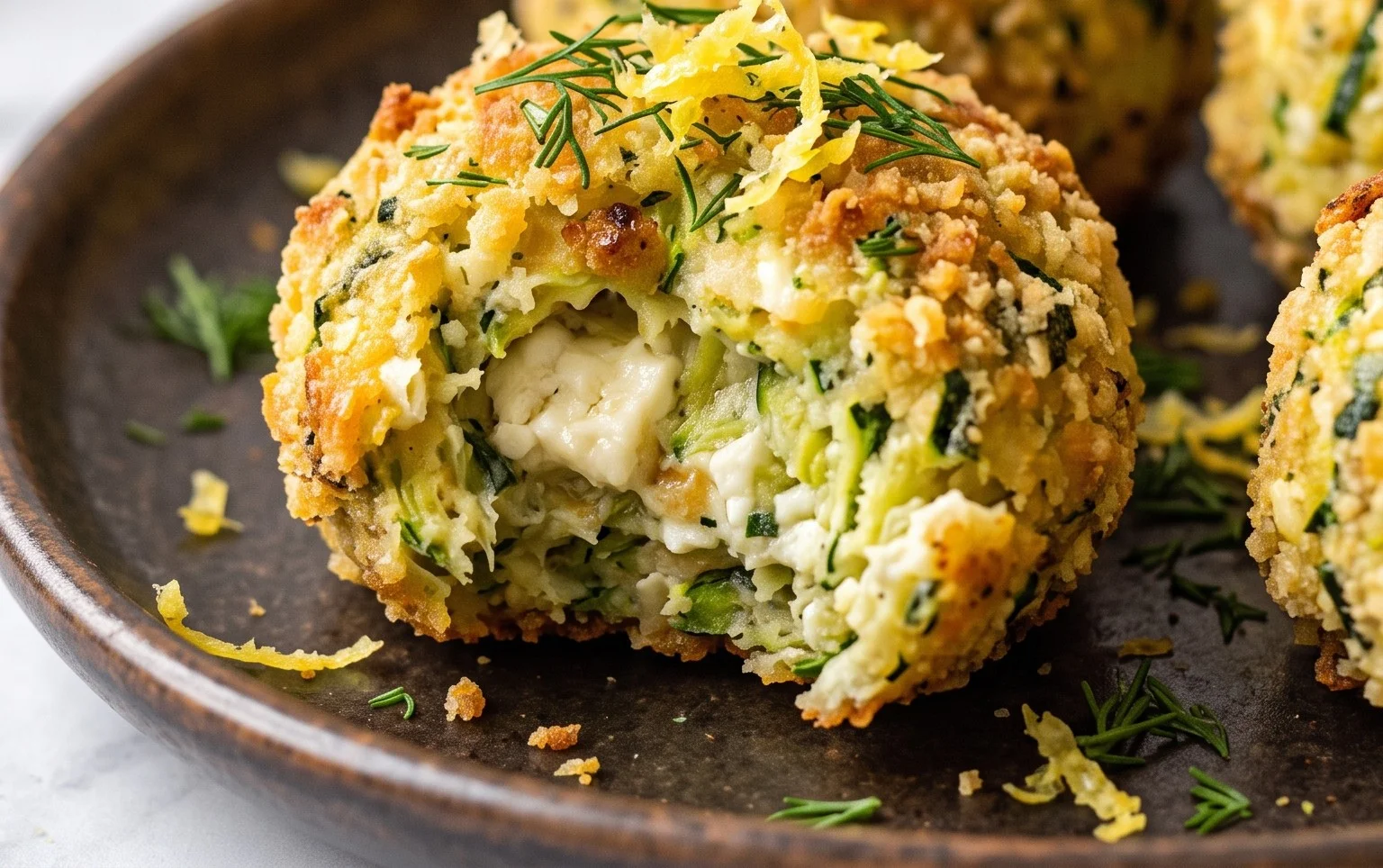 Knusprige Zucchini-Feta-Bällchen aus dem Ofen genießen!