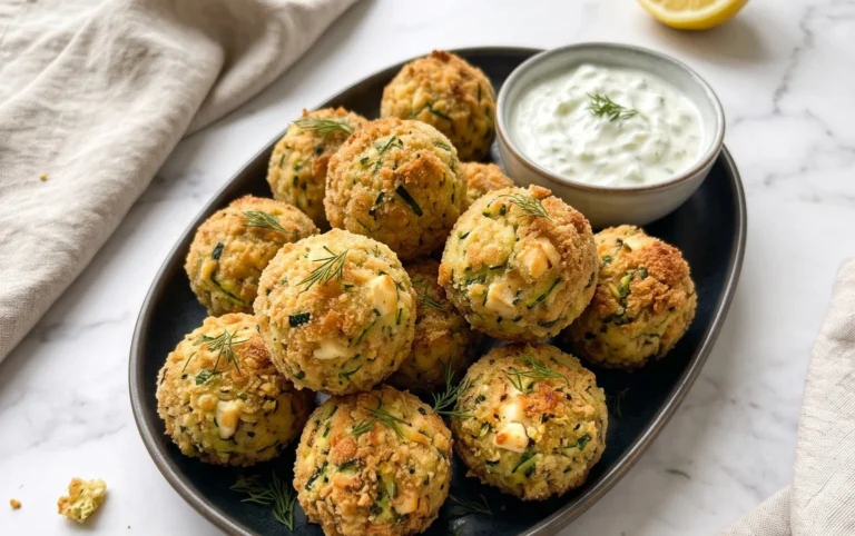 Knusprige Zucchini-Feta-Bällchen aus dem Ofen genießen!