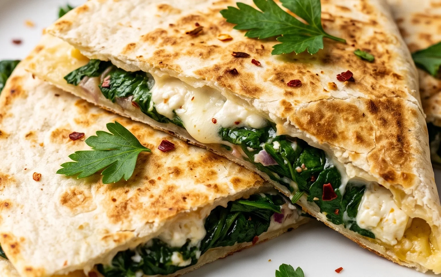 Spinach and Feta Quesadillas