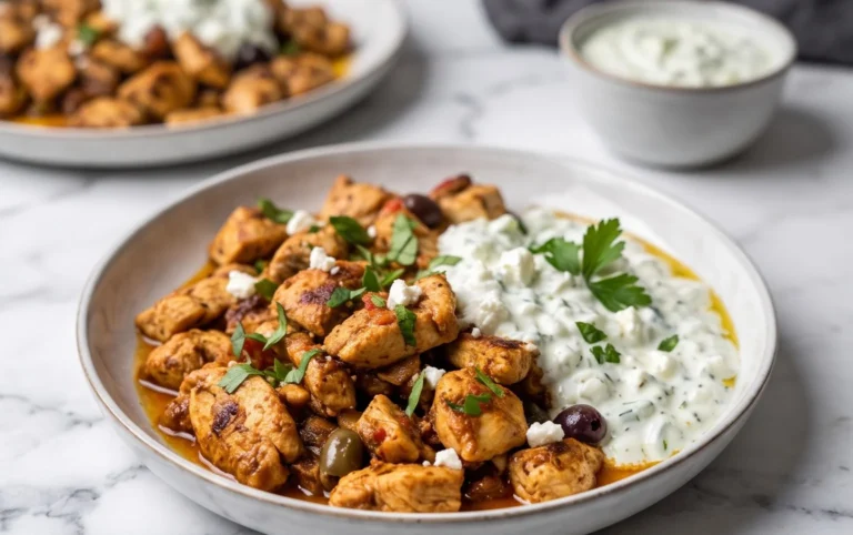 Mediterranes Hähnchen-Gyros mit Feta-Tzatziki genießen!