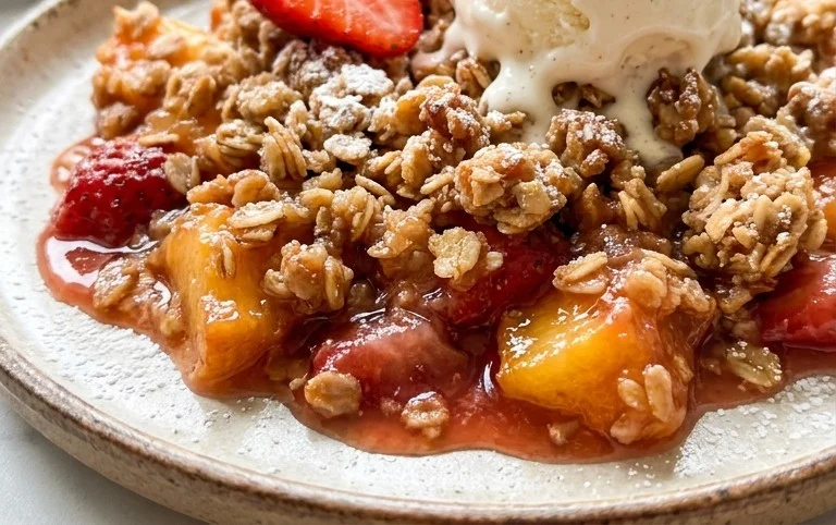Peach & Strawberry Crisp