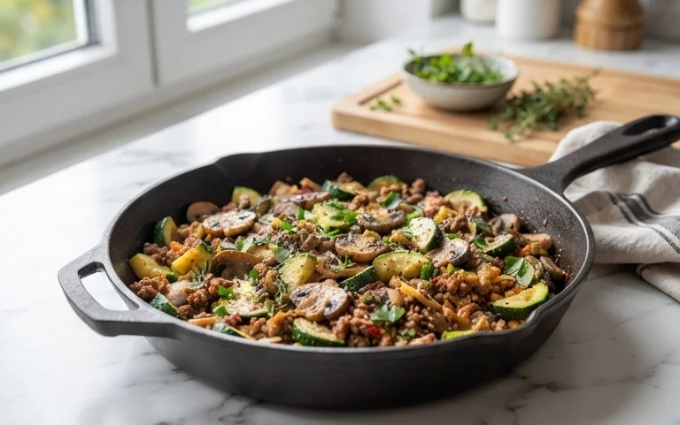 Zucchini-Cbeef hampignonpfanne